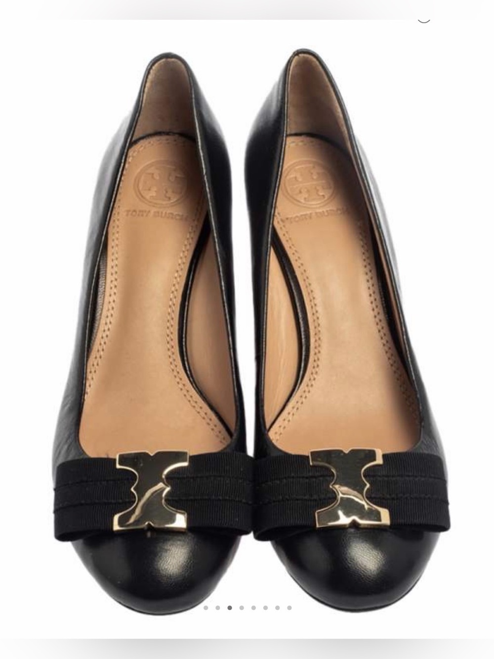 Tory Burch Black Gemini Link Bow Wedge Pumps + A GIFT 🎁